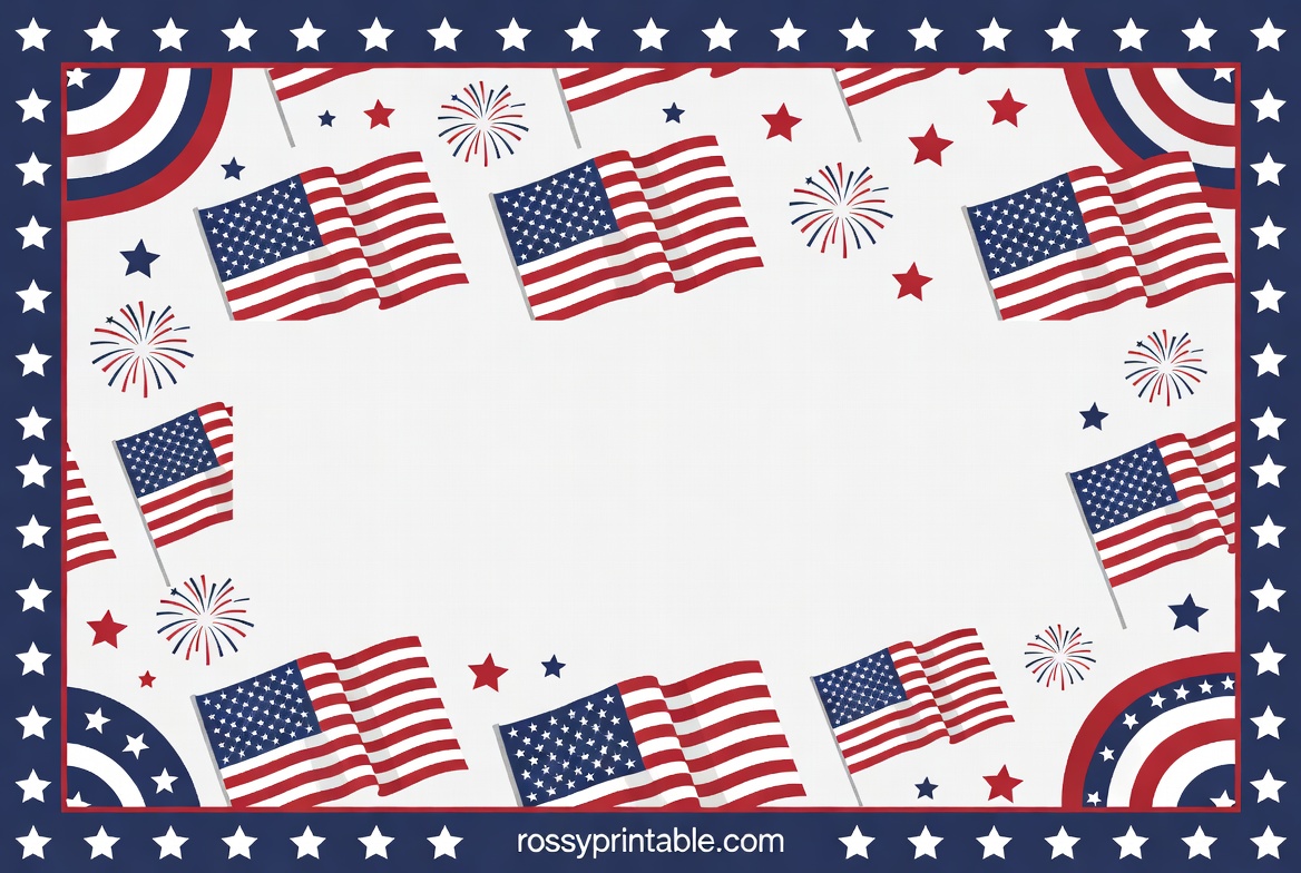 Free 4th of July Banner, Border and Frame Clipart (4)