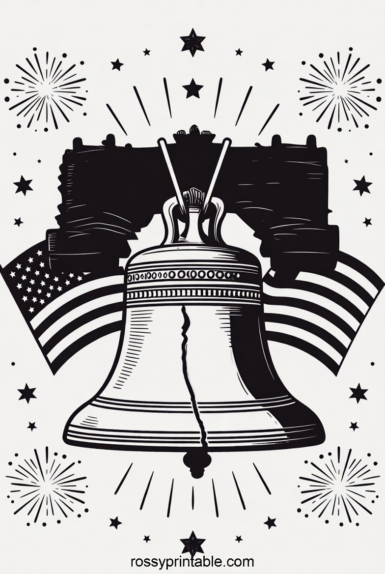 Free Black and White 4th of July Clipart (1)