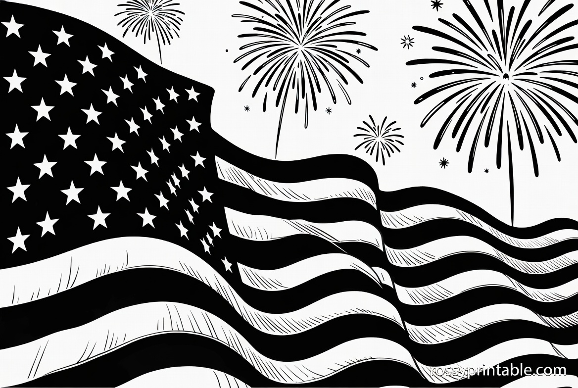 Free Black and White 4th of July Clipart (2)