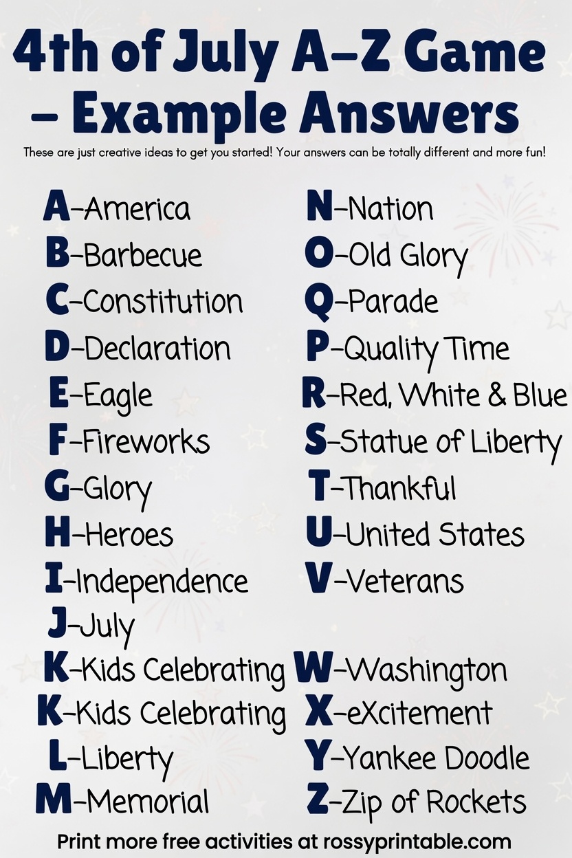 Free Printable 4th of July A-Z Game (2)