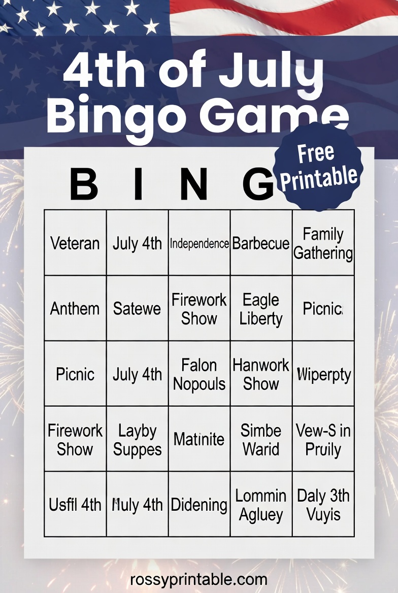 Free Printable 4th of July Bingo Cards 3 Free Printable 4th of July Bingo Cards (3)