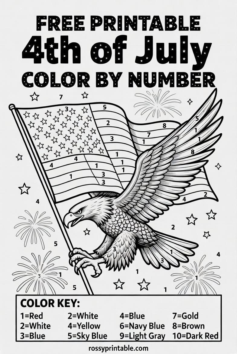 Free Printable 4th of July Color by Number (3)
