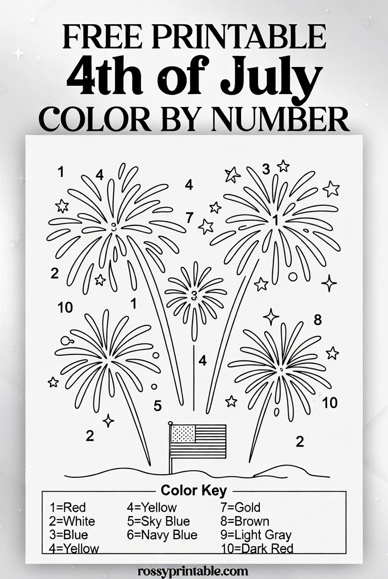 Free Printable 4th of July Color by Number (4)