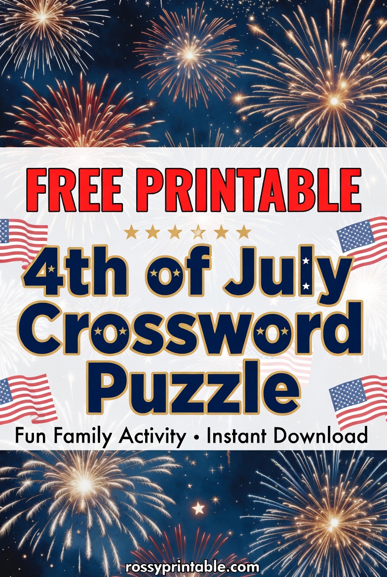 Free Printable 4th of July Crossword Puzzle 1 Free Printable 4th of July Crossword Puzzle (1)