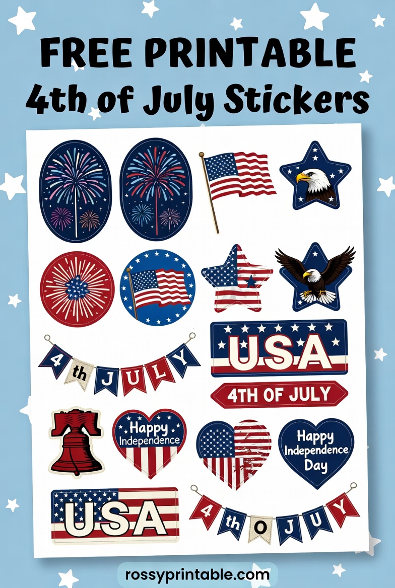 Free Printable 4th of July Gift Tags and Stickers 4 Free Printable 4th of July Gift Tags and Stickers (4)