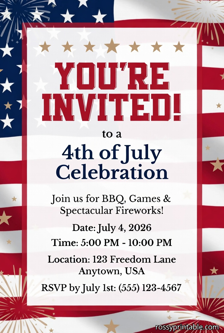 Free Printable 4th of July Invitations 1 Free Printable 4th of July Invitations (1)