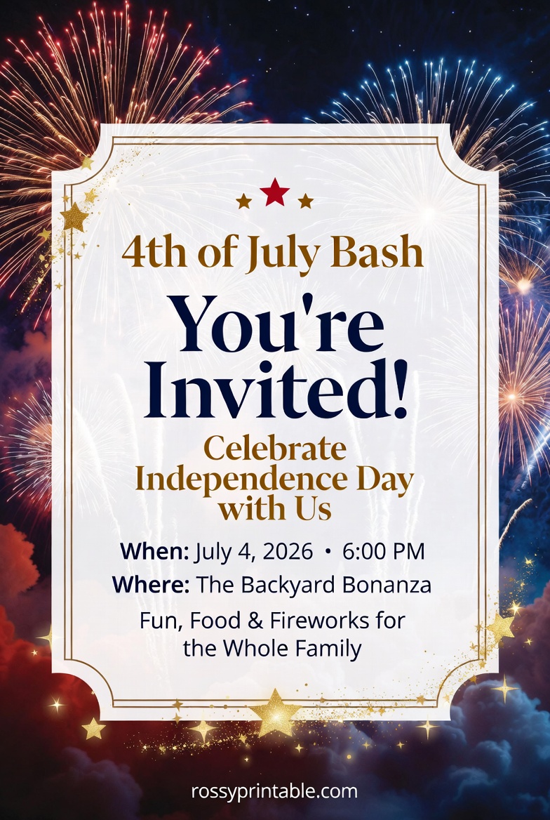 Free Printable 4th of July Invitations 4 Free Printable 4th of July Invitations (4)