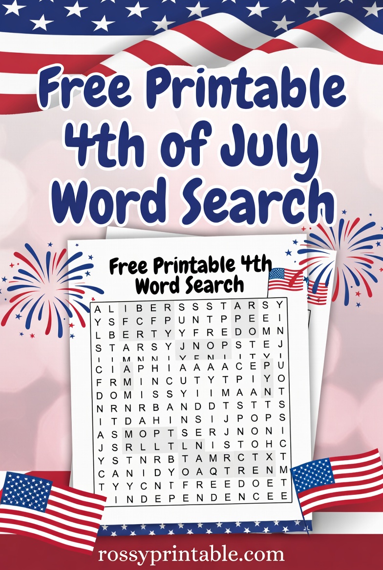 Free Printable 4th of July Word Search 1 Free Printable 4th of July Word Search (1)