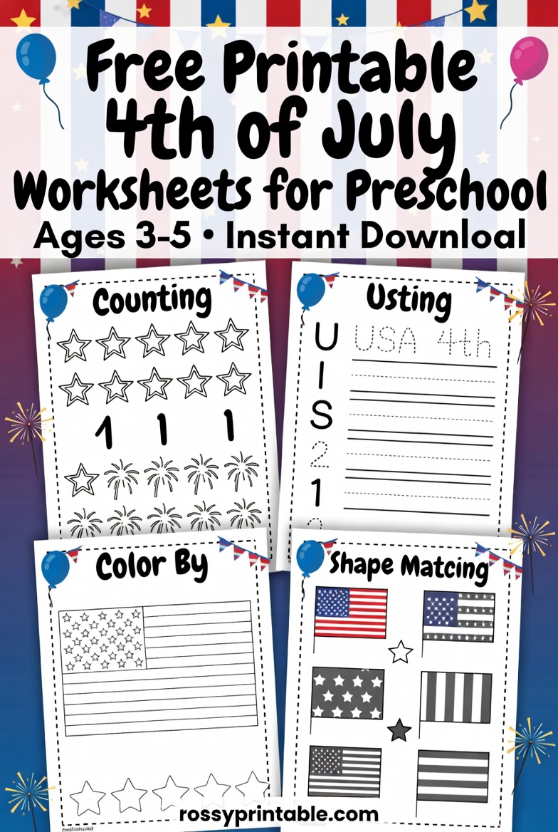 Free Printable 4th of July Worksheets for Preschool (3)