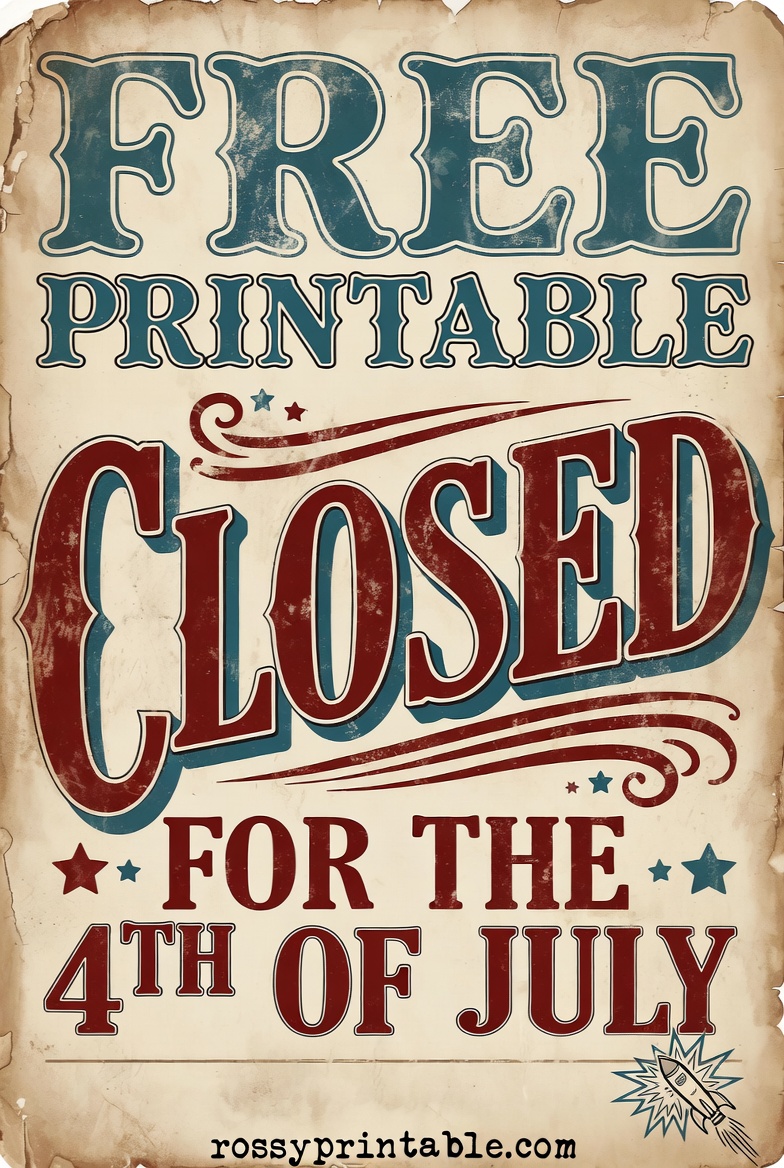 Free Printable Closed for 4th of July Sign (2)