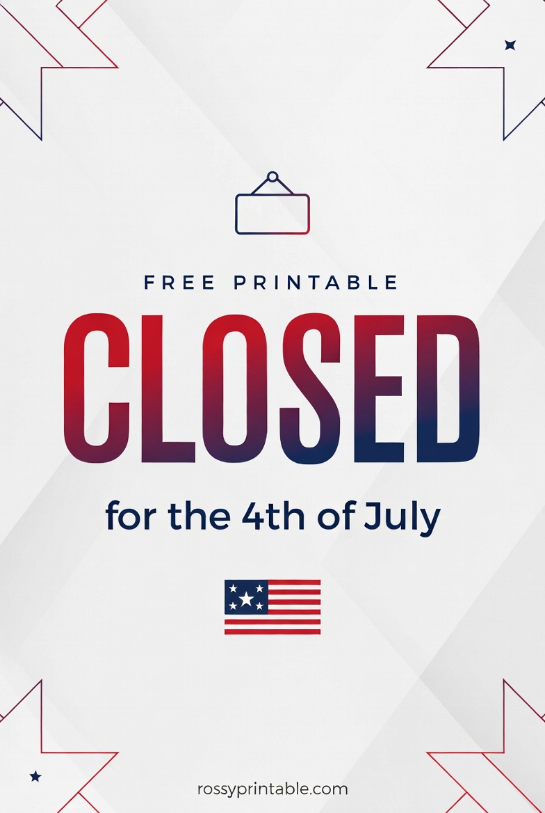 Free Printable Closed for 4th of July Sign (3)