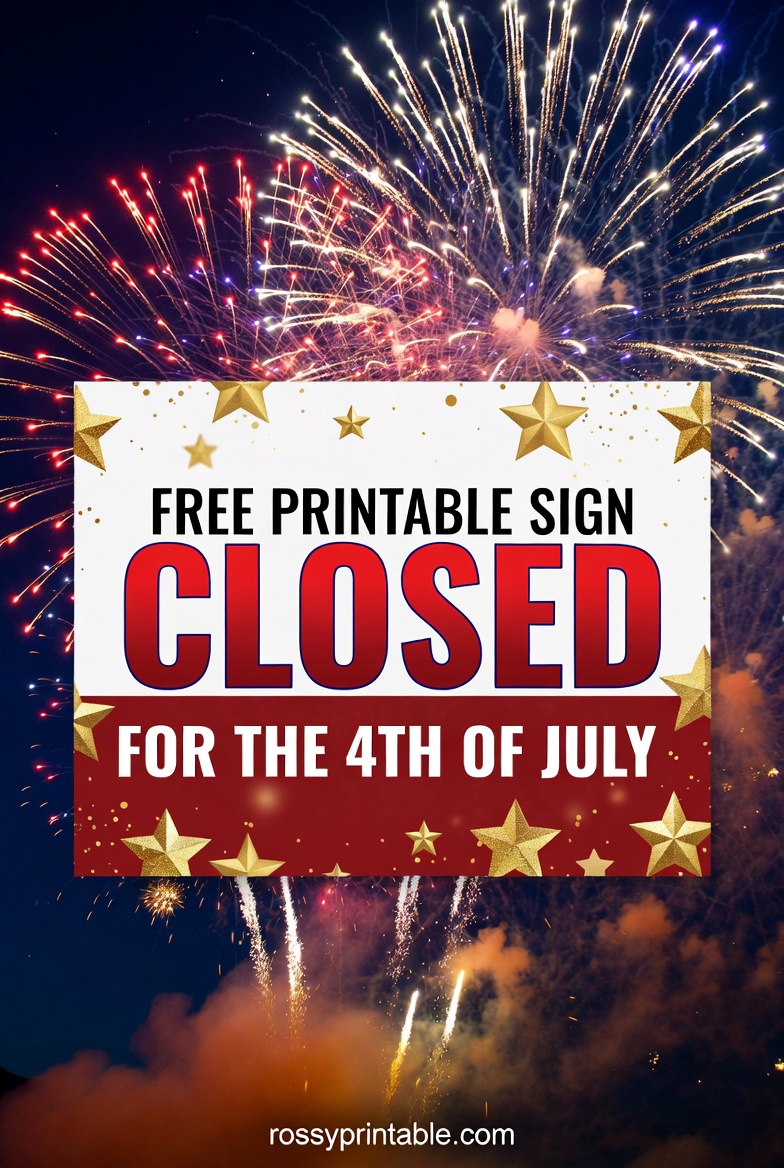 Free Printable Closed for 4th of July Sign (4)