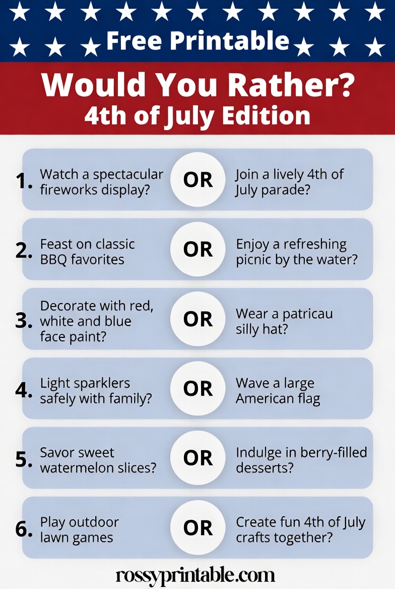 Free Printable Would You Rather 4th of July Game (1)