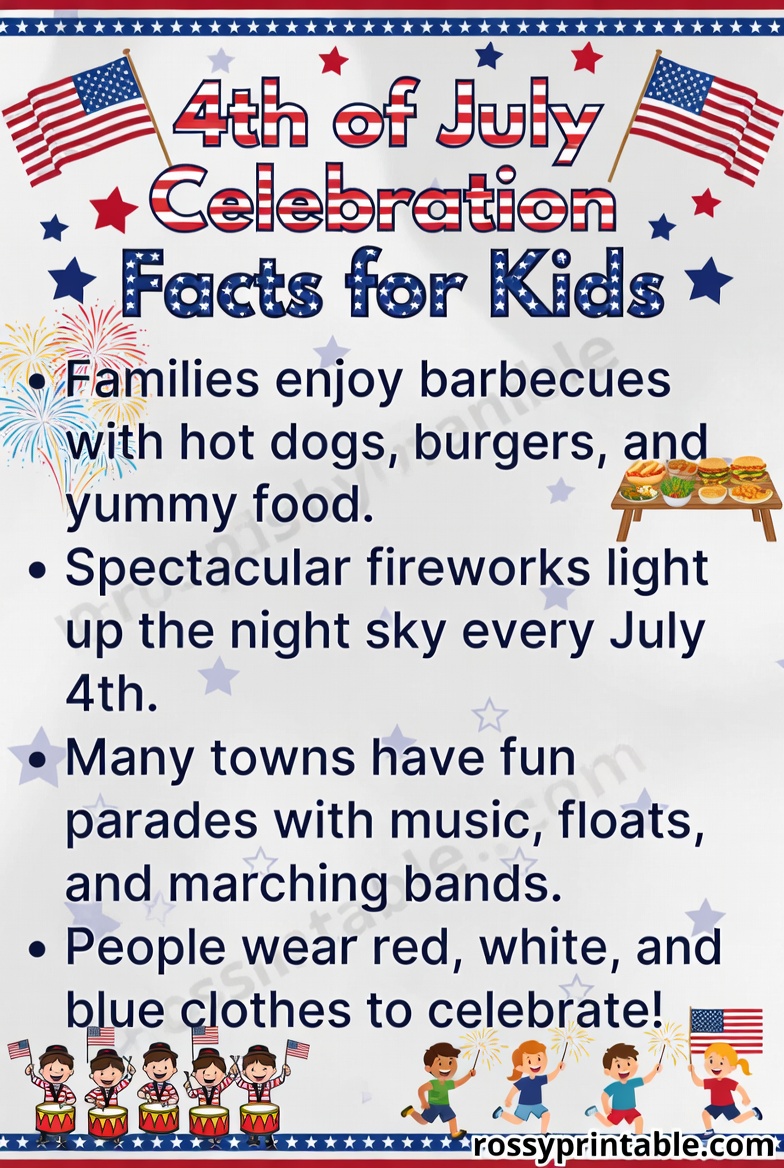 Printable 4th of July Facts for Kids 3 Printable 4th of July Facts for Kids (3)