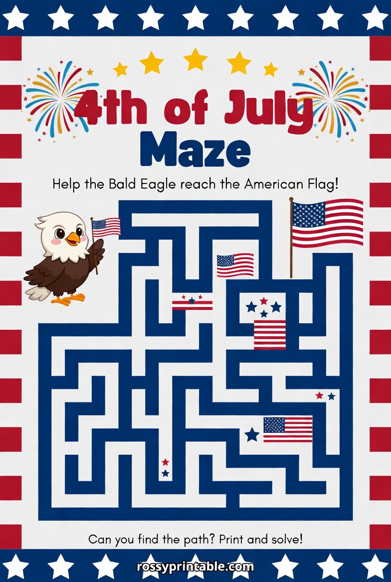 Printable 4th of July Mazes and Puzzles 1 Printable 4th of July Mazes and Puzzles (1)