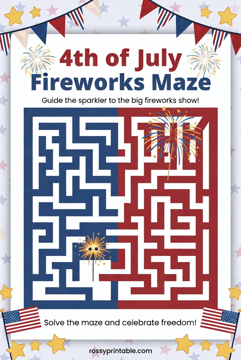 Printable 4th of July Mazes and Puzzles 2 Printable 4th of July Mazes and Puzzles (2)