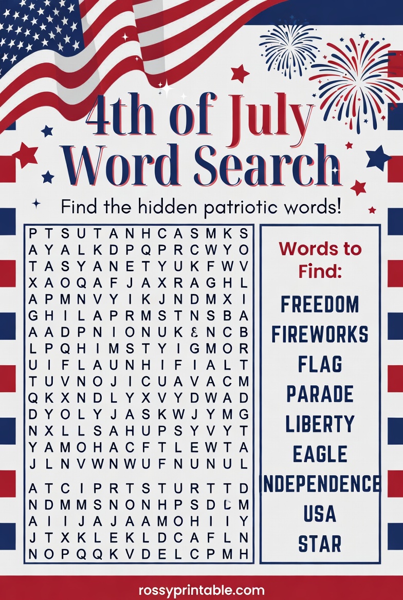 Printable 4th of July Mazes and Puzzles 4 Printable 4th of July Mazes and Puzzles (4)