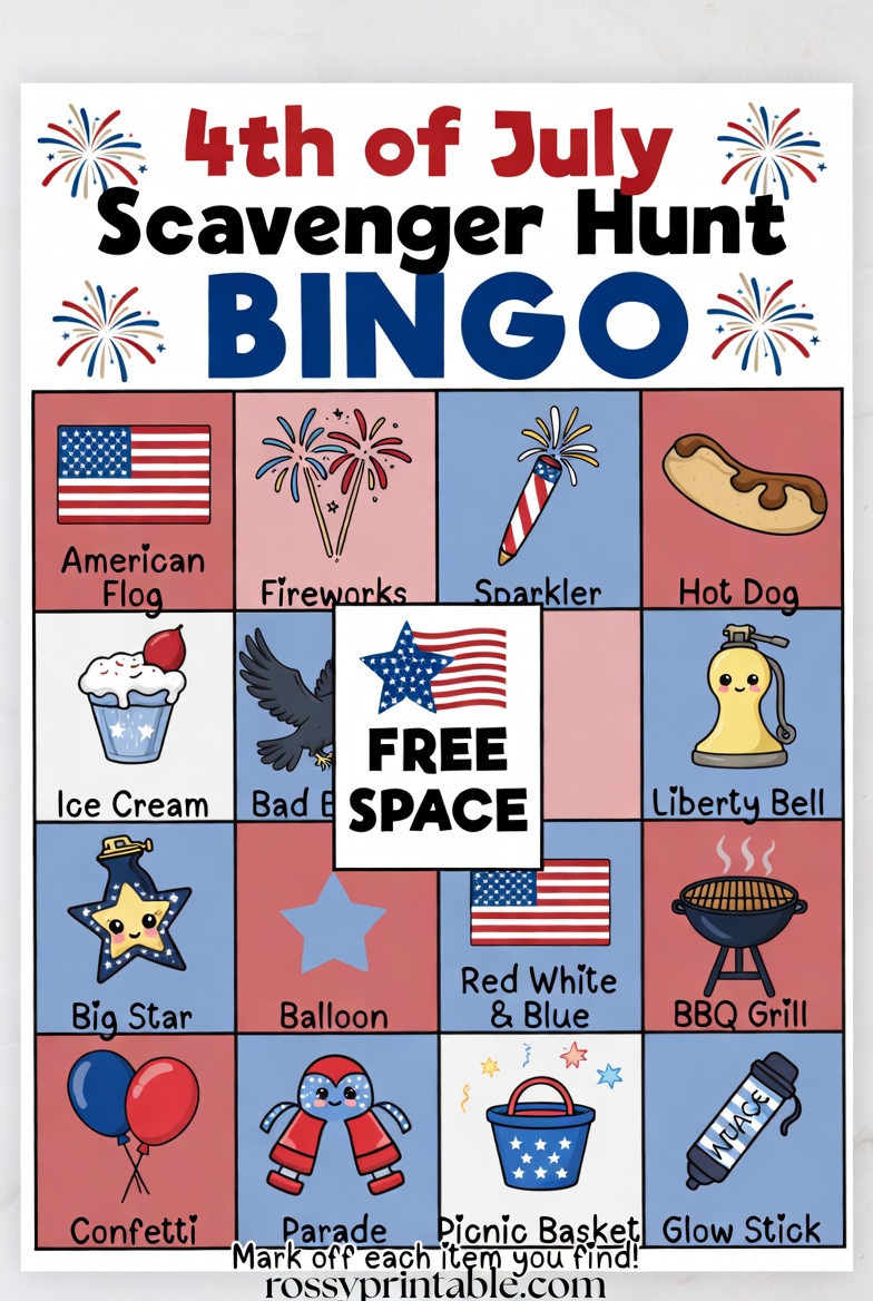Printable 4th of July Scavenger Hunt 3 Printable 4th of July Scavenger Hunt (3)