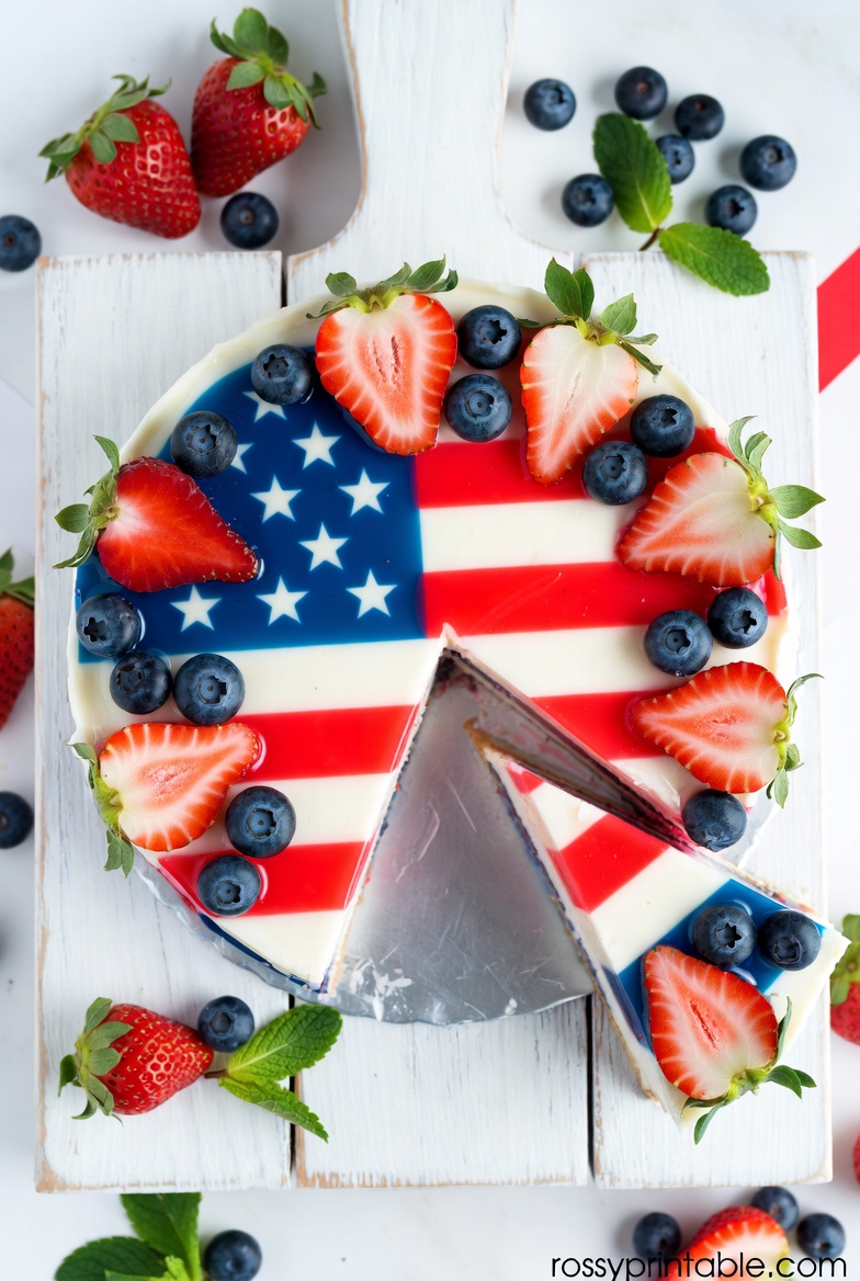 Red, White and Blue Fourth of July Poke Cake (2)