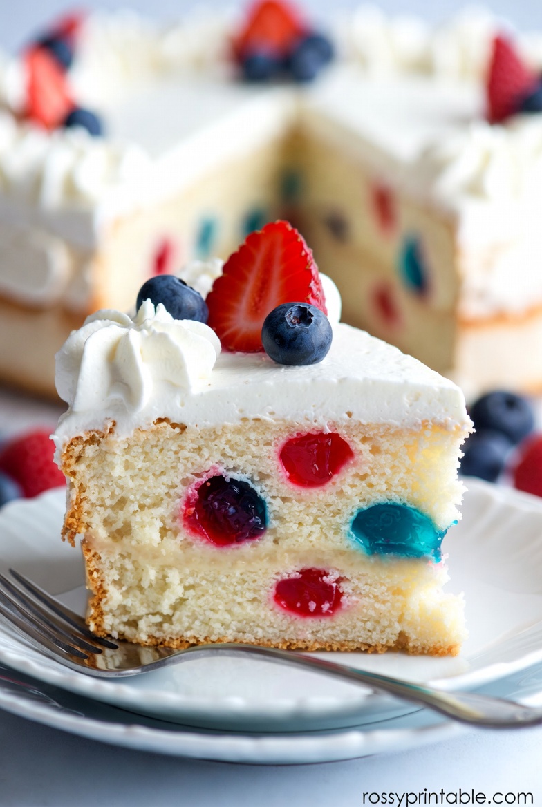Red, White and Blue Fourth of July Poke Cake (4)