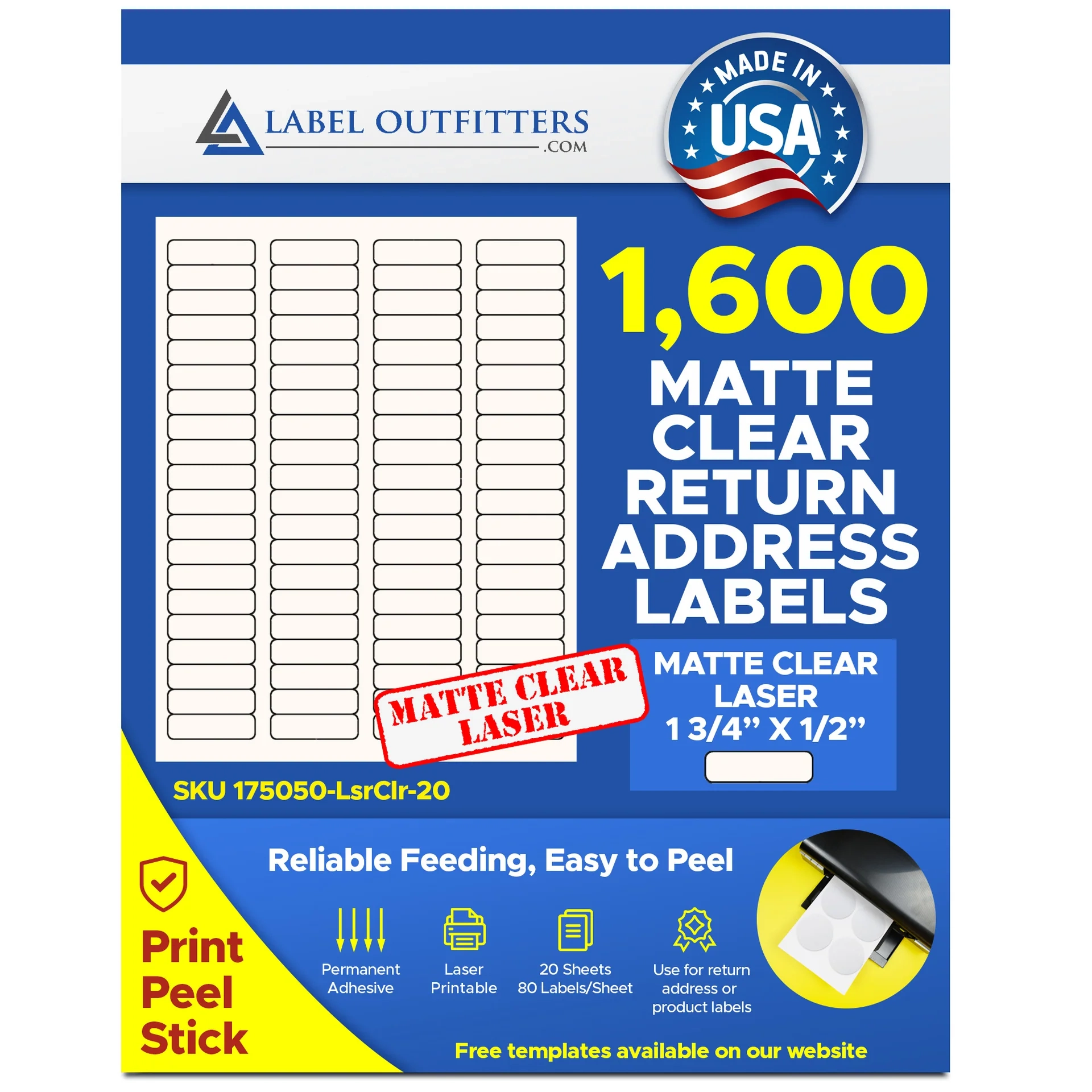 1 600 Laser Matte Clear Return Address Labels 1 75 X 0 5 Inches Use Avery 5167 Template 80 Labels Per Sheet 20 Sheets 1 600 Laser Matte Clear Return Address Labels 1 75 X 0 5 Inches Use Avery 5167 Template 80 Labels Per Sheet 20 Sheets