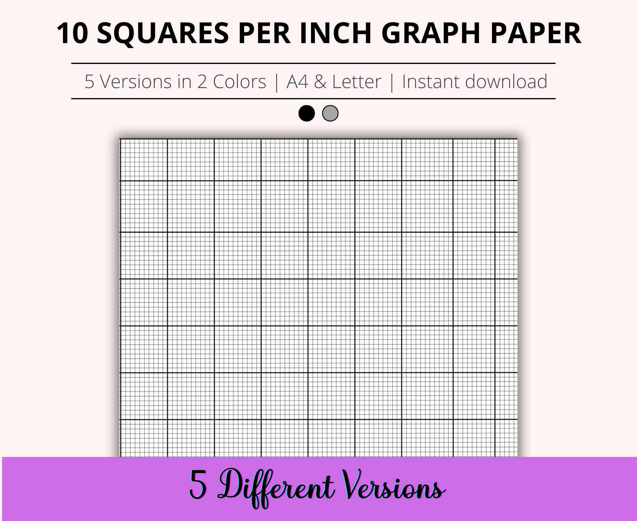 10 Squares Per Inch Graph Paper Bundle