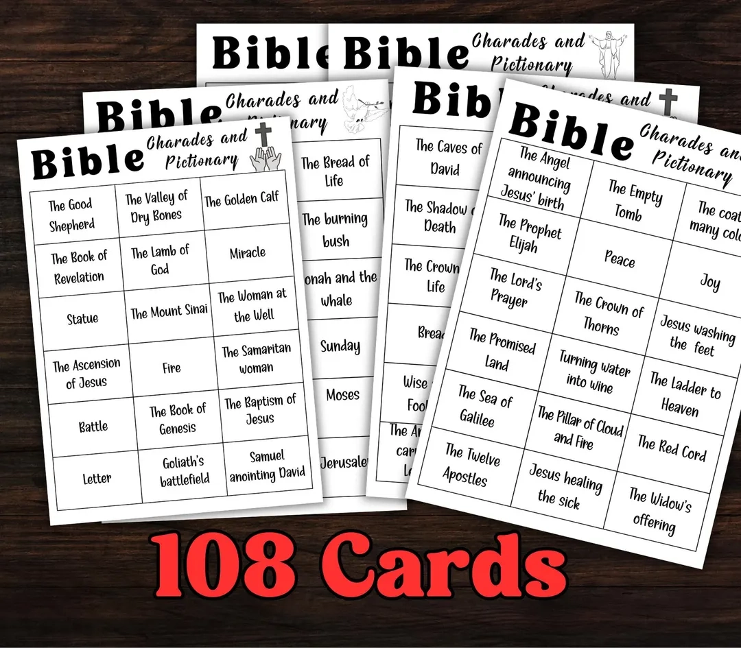 108 Printable Bible Charade Cards Bible 108 Printable Bible Charade Cards Bible