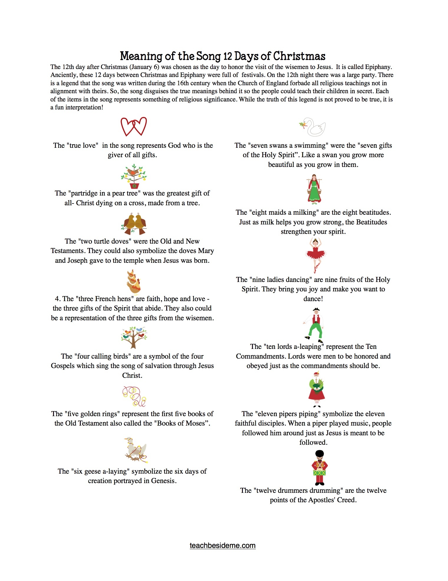 12 Days Of Christmas Printable Game
