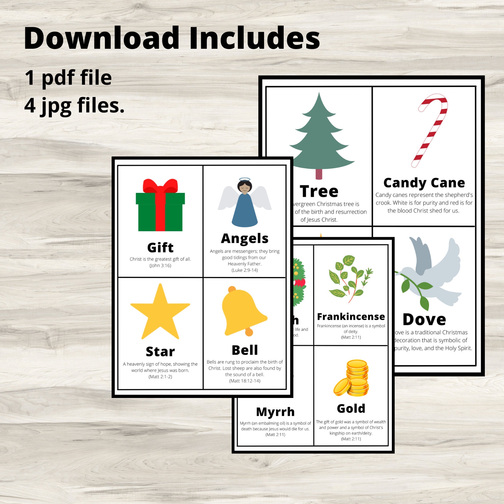 printable 12 symbols of christmas