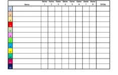12 Player Euchre Tournament Score Sheet
