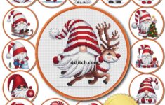 15 Christmas Gnome Cross Stitch Pattern Set
