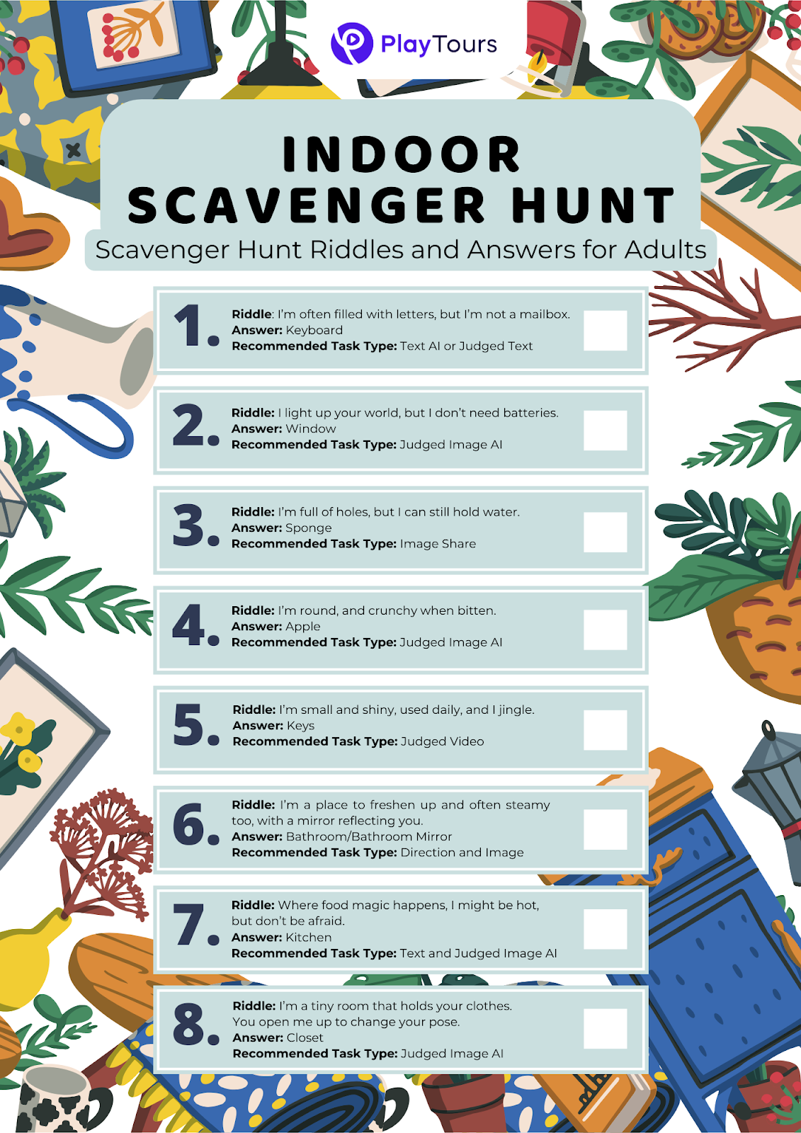 15 Indoor Scavenger Hunt Riddles And Answers For Adults 15 Indoor Scavenger Hunt Riddles And Answers For Adults
