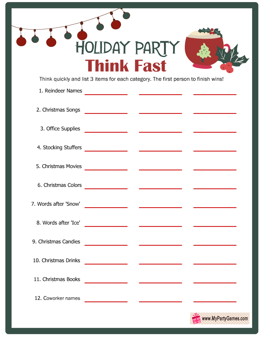 15 Office Holiday Party Games With Free Printables 15 Office Holiday Party Games With Free Printables