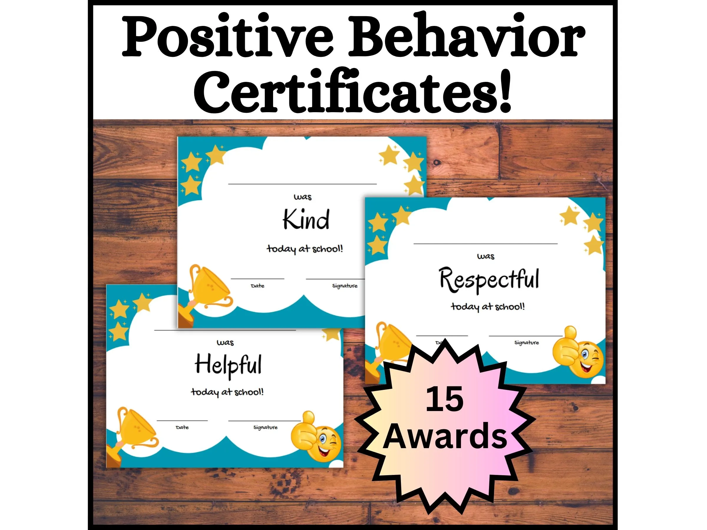 free printable good behavior certificates