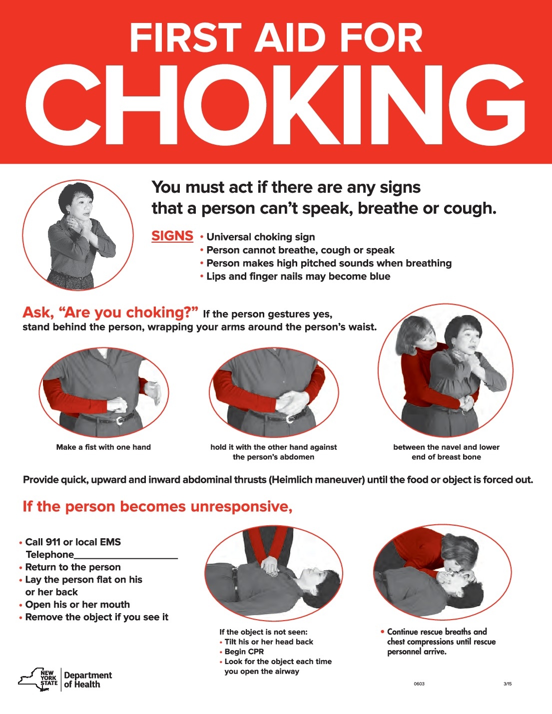 1643 Choking First Aid Poster 1643 Choking First Aid Poster
