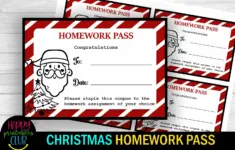 1754994 Christmas Homework Pass Printable Christmas Homewo