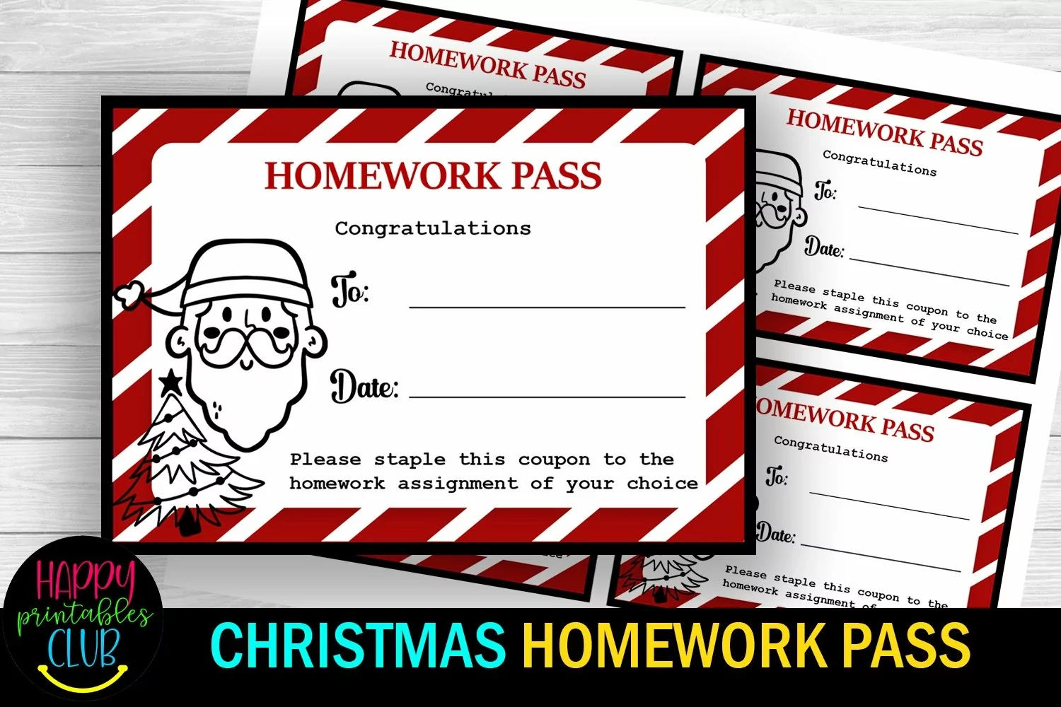 1754994 Christmas Homework Pass Printable Christmas Homewo