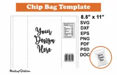 1861266 Chip Bag Template Svg Party Potato Chip Bag Wrappe