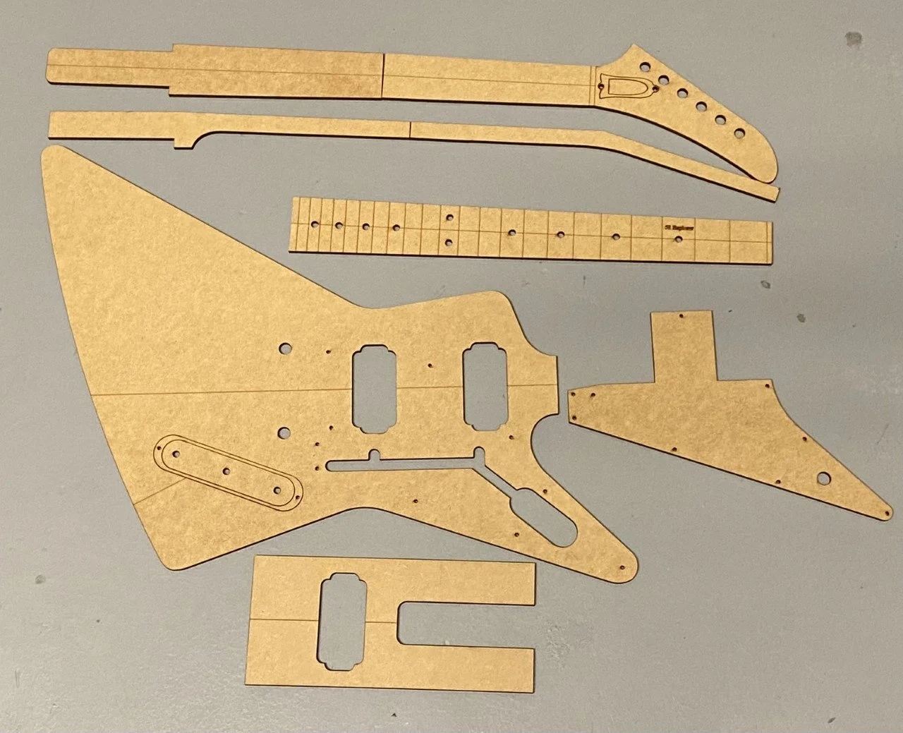 1958 Korina Explorer Guitar Template Set 1958 Korina Explorer Guitar Template Set