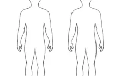 2 Man Human Body Outlines Template
