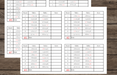 2 Tables Progressive Bridge Tally