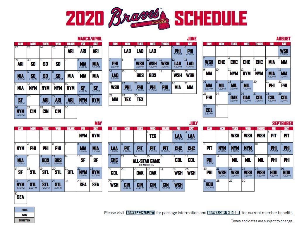 free printable atlanta braves schedule