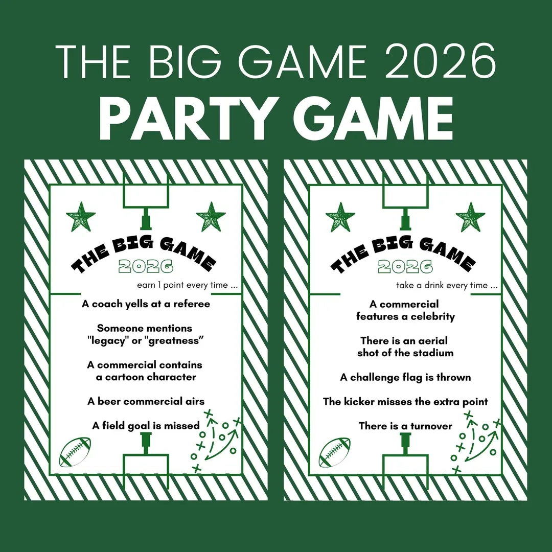 2026 Big Game Party Game Printable The