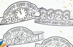 2026 New Year Headband 2026 Coloring
