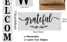22pcs Welcome Stencil For Painting On Wood Reusable Large Vertical Welcome Sign Stencil For Front Door Porch Sign Or Outside Decor Christmas Letter Stencils Seasonal Stencil For Wall Art Diy Crafts G 601099522090078
