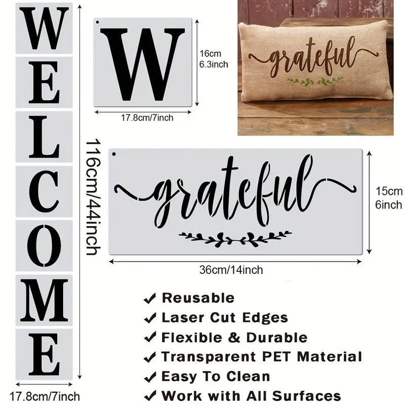 22pcs Welcome Stencil For Painting On Wood Reusable Large Vertical Welcome Sign Stencil For Front Door Porch Sign Or Outside Decor Christmas Letter Stencils Seasonal Stencil For Wall Art Diy Crafts G 601099522090078 22pcs Welcome Stencil For Painting On Wood Reusable Large Vertical Welcome Sign Stencil For Front Door Porch Sign Or Outside Decor Christmas Letter Stencils Seasonal Stencil For Wall Art Diy Crafts G 601099522090078