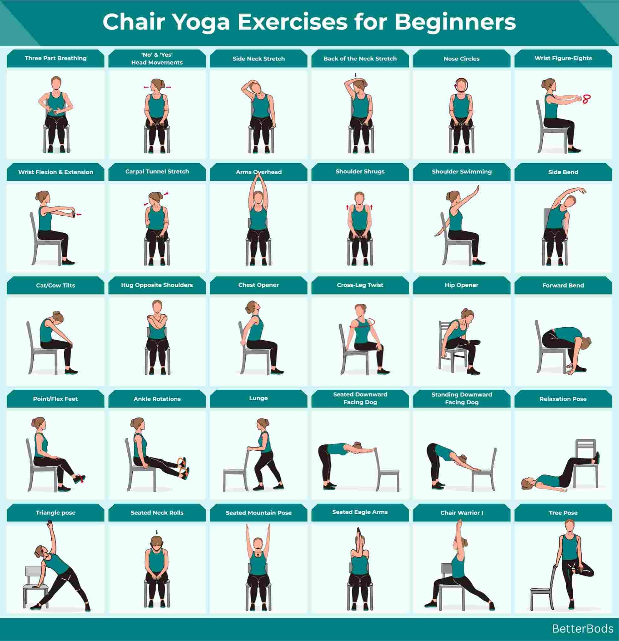 24 Chair Yoga Pose For Beginners 24 Chair Yoga Pose For Beginners