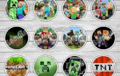 24 Minecraft Printable Cupcake Toppers