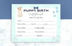 2459458 Puppy Birth Record Sheet