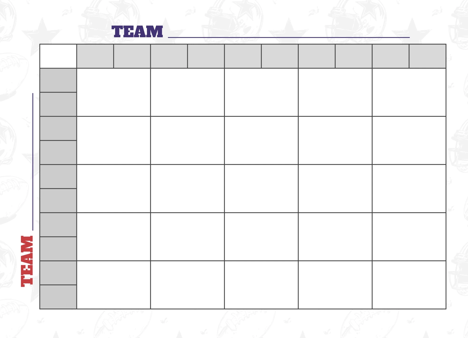 25 Square Football Grid Free Google Docs Template